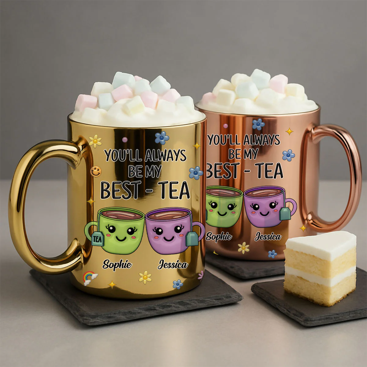 Always Be My Best-Tea - Personalized Custom Metallic Mug - Image 3