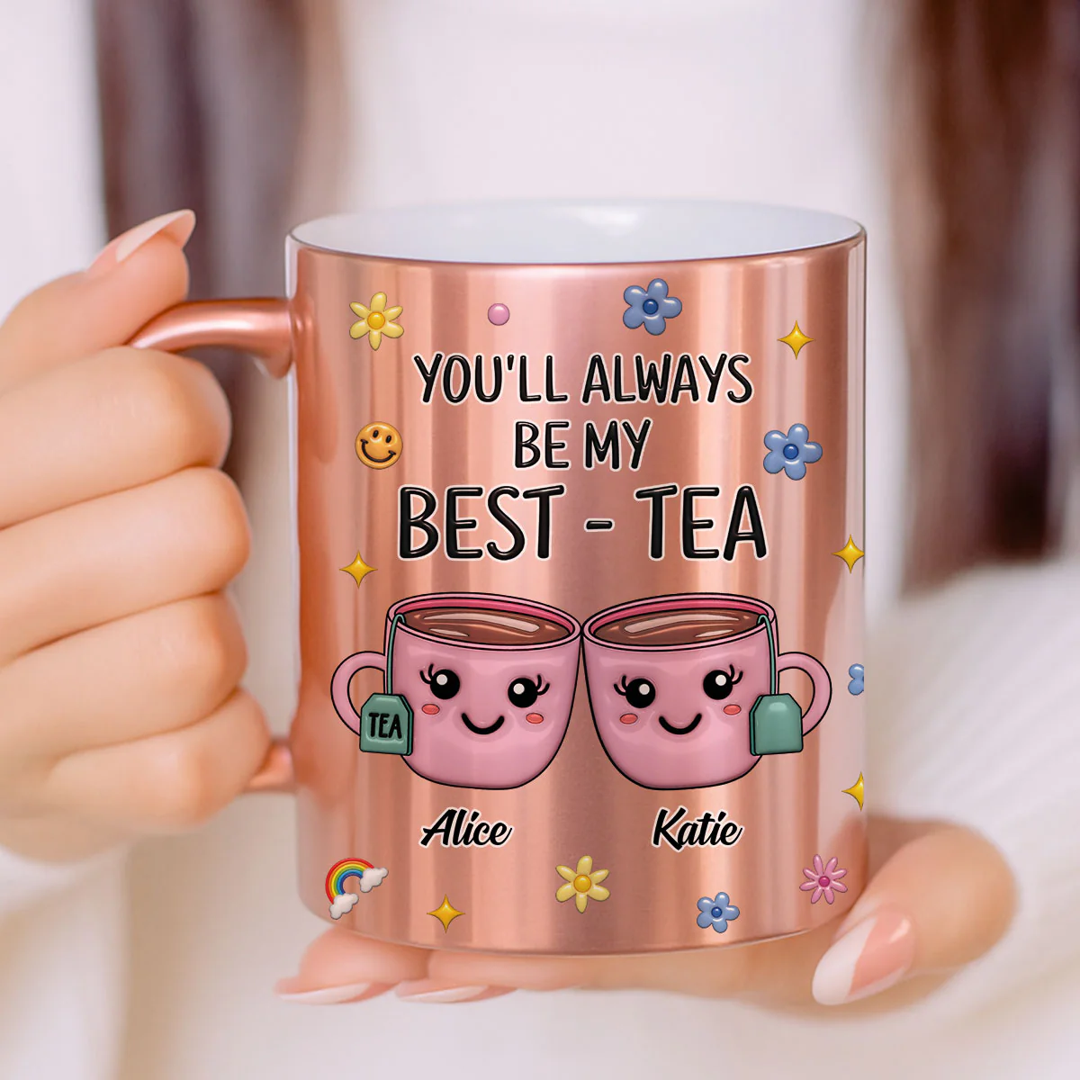 Always Be My Best-Tea - Personalized Custom Metallic Mug - Image 5