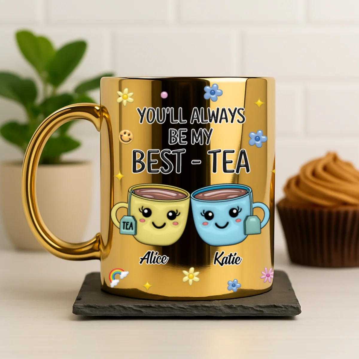 Always Be My Best-Tea - Personalized Custom Metallic Mug - Image 7