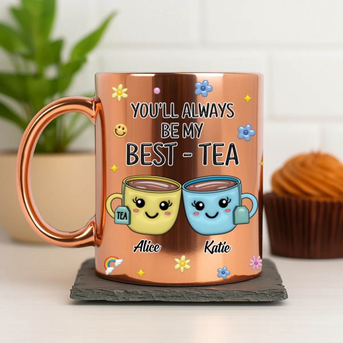 Always Be My Best-Tea - Personalized Custom Metallic Mug - Image 8