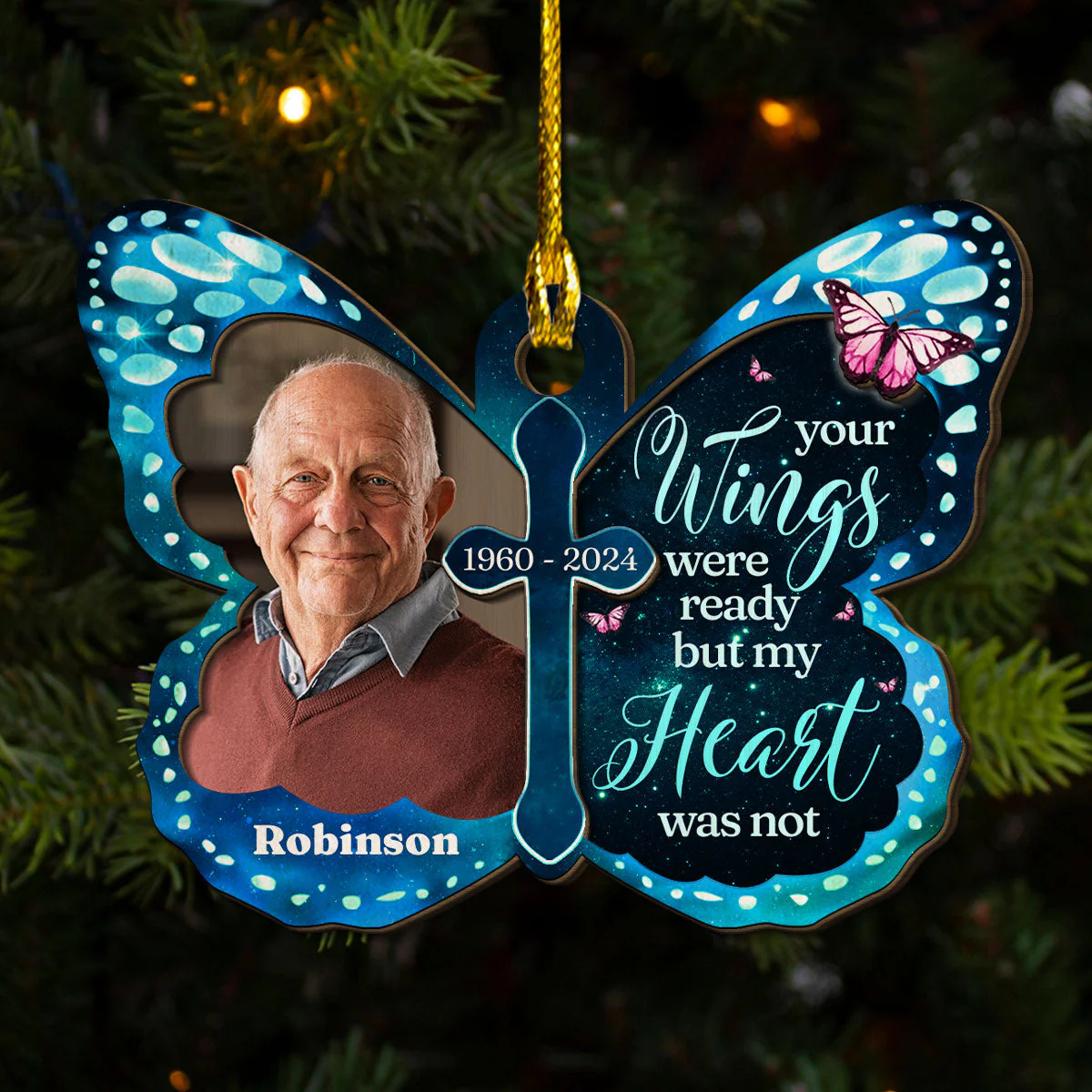 Always Beside You - Personalized Custom 2-layered Wood Ornament - Image 4