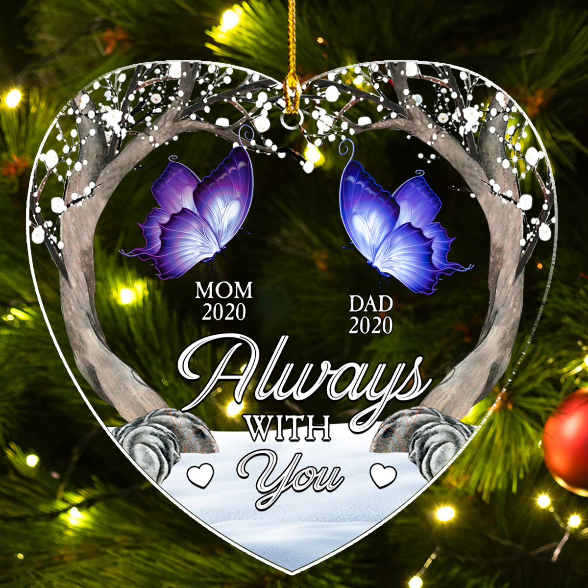 Always Beside You - Personalized Custom Acrylic Ornament - Image 2