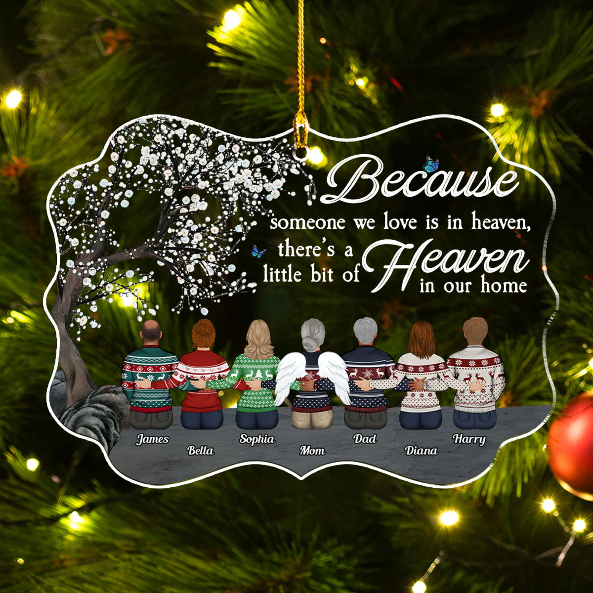 Always Beside You - Personalized Custom Acrylic Ornament - Image 2