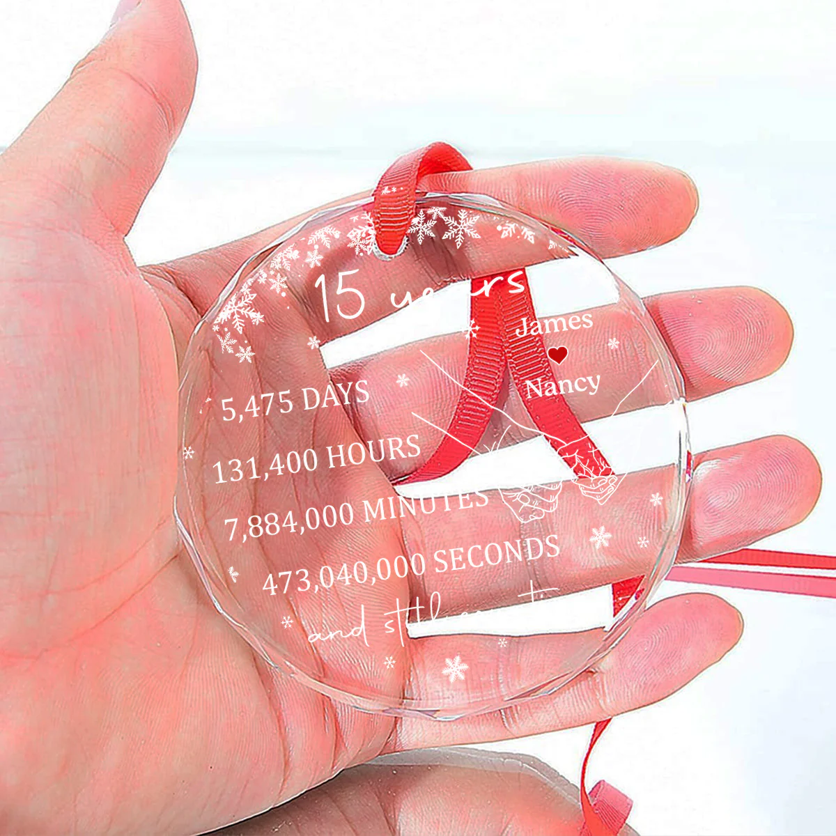 Always Beside You - Personalized Custom Glass Ornament - Image 5