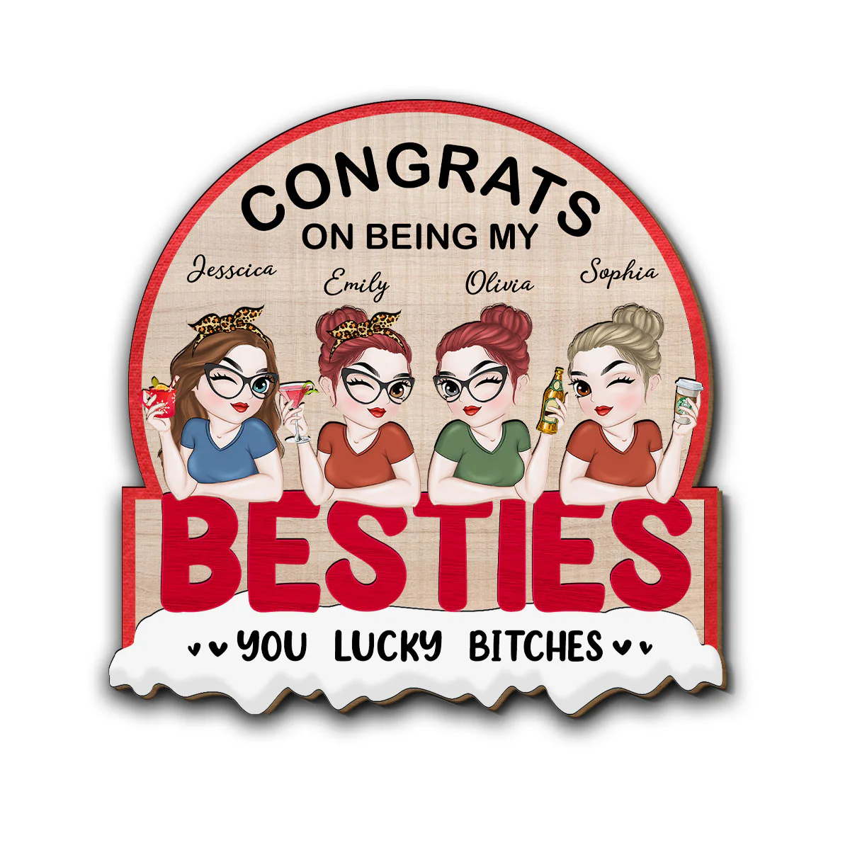 Always Besties - Personalized Custom Car Visor Clip - Image 2