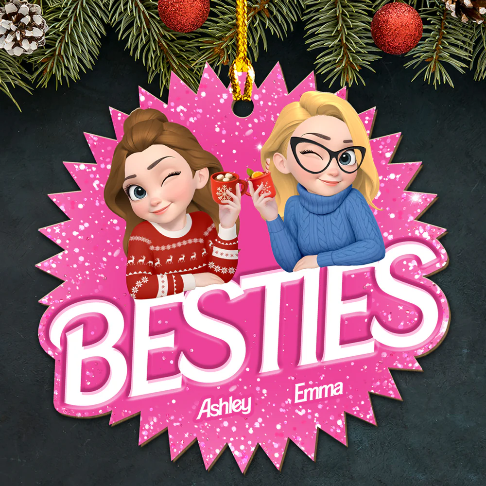Always Besties - Personalized Custom Wood Ornament - Image 2