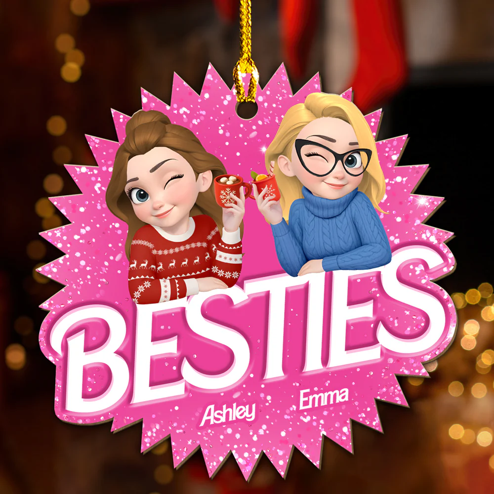 Always Besties - Personalized Custom Wood Ornament - Image 5