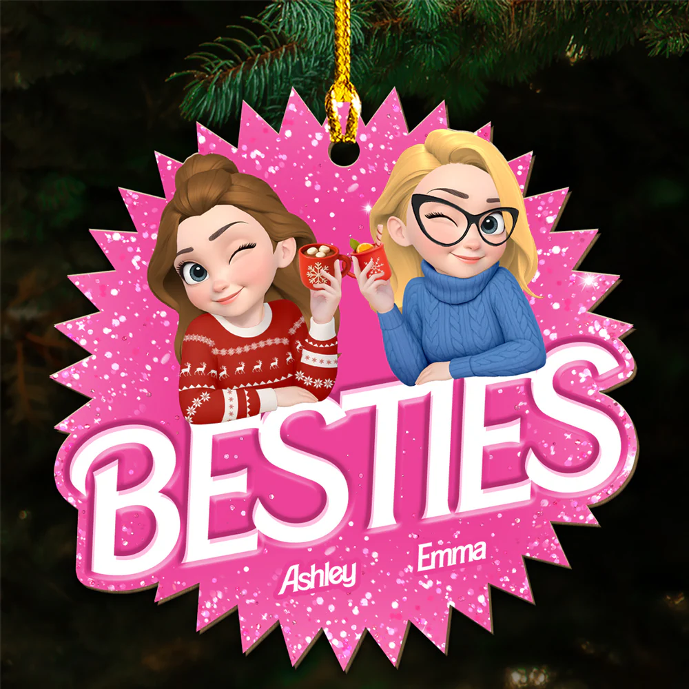 Always Besties - Personalized Custom Wood Ornament - Image 6