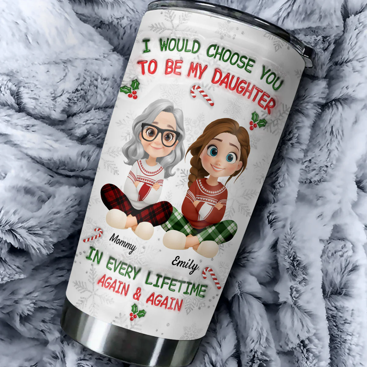 Always Choose You Christmas - Personalized Custom 3D Inflated Effect Tumbler - Image 4