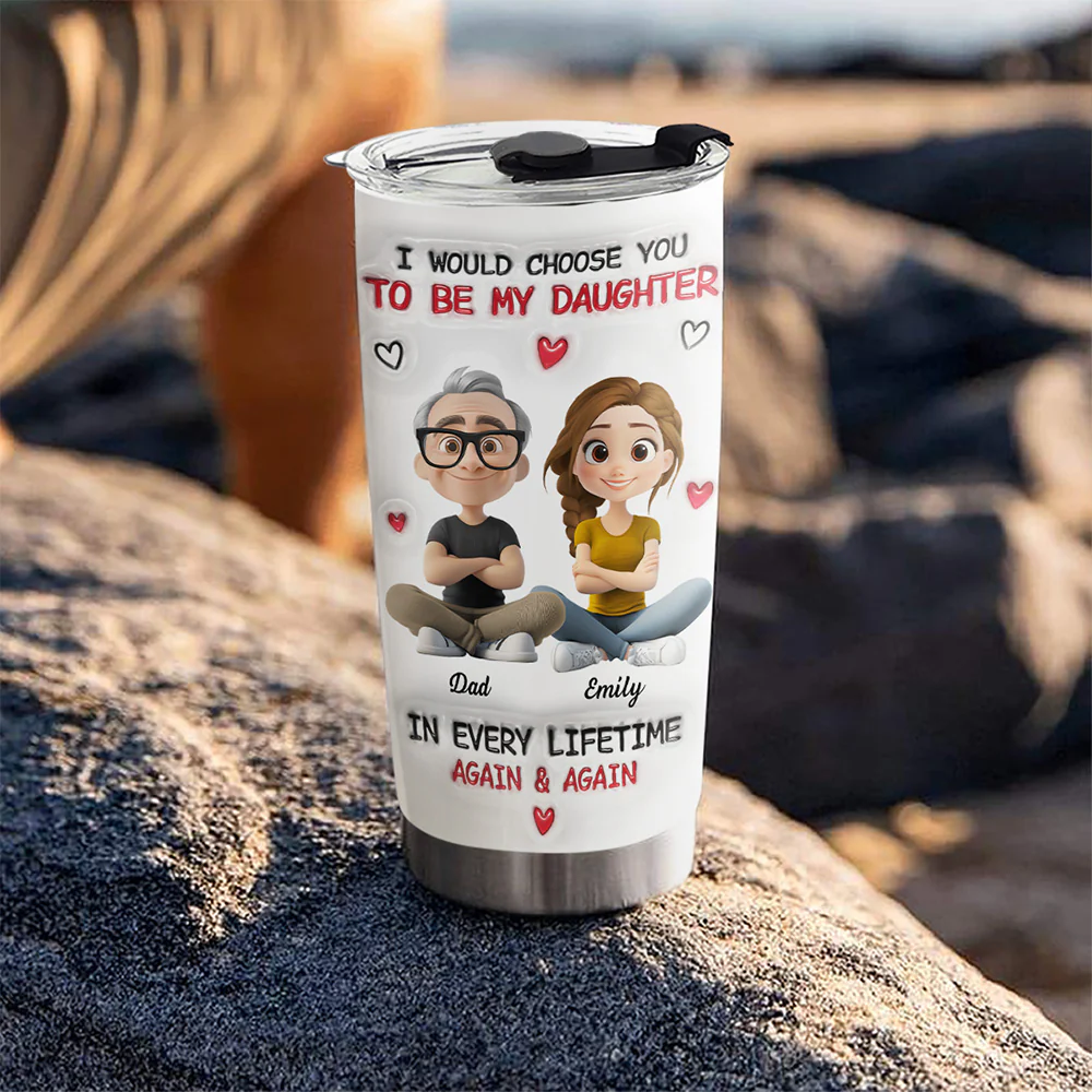 Always Choose You Mom And Daughter 2 - Personalized Custom 3D Inflated Effect Tumbler - Image 5