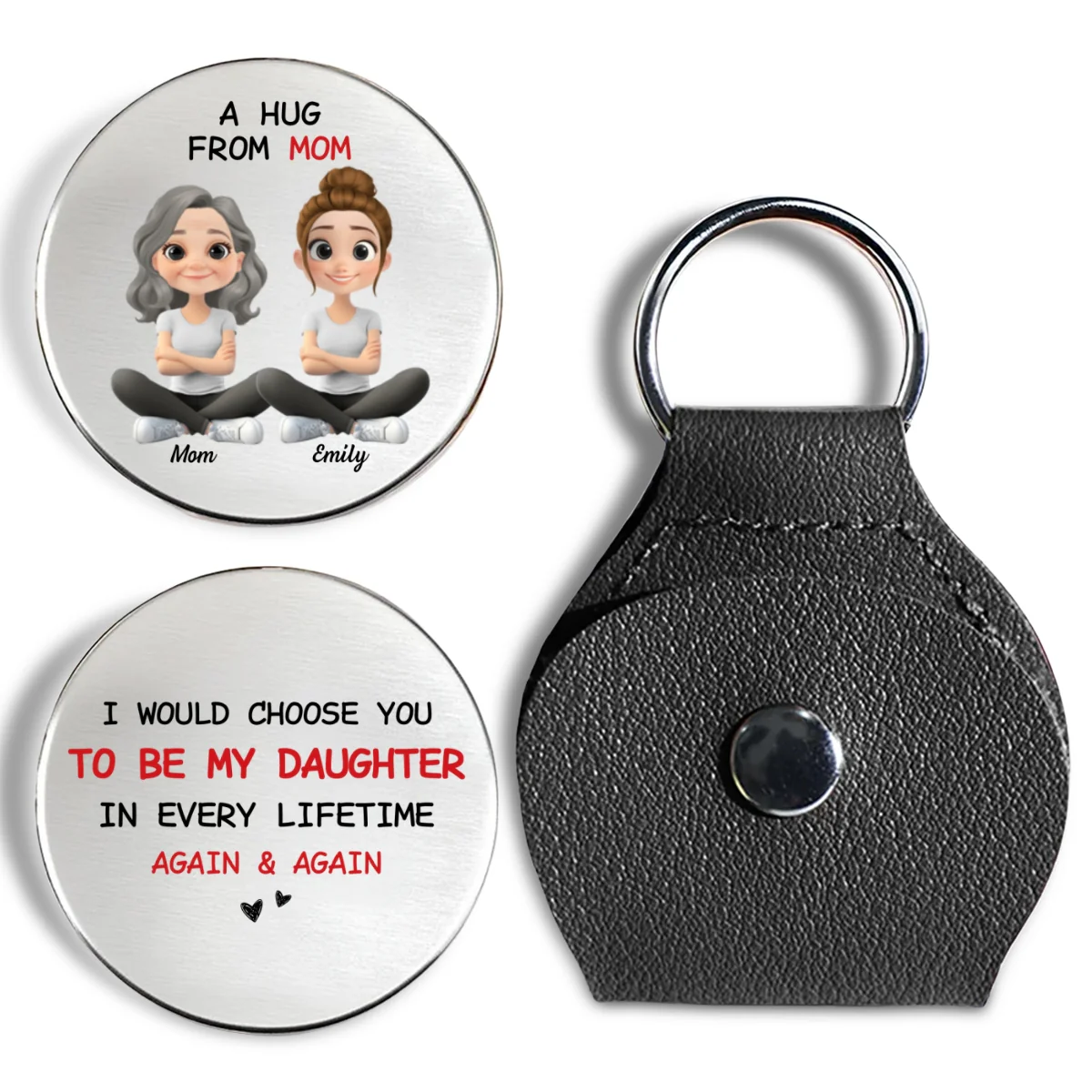 Always Choose You Mom And Daughter - Personalized Custom Pocket Hug - Image 7