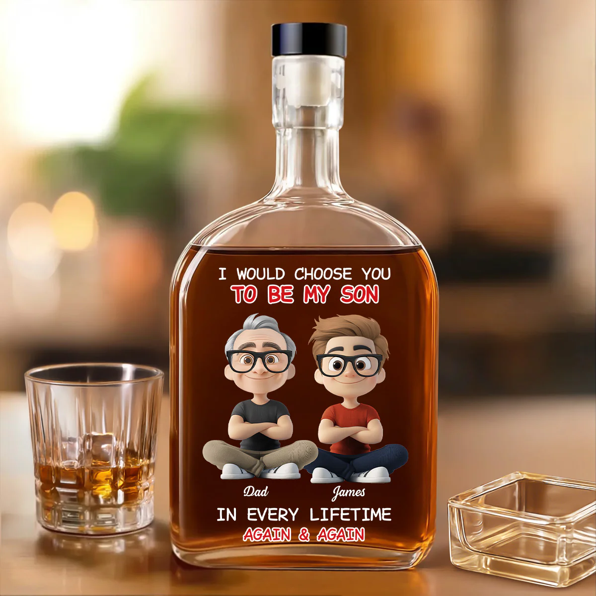 Always Choose You My Son Dad - Personalized Custom Spirits Decanter