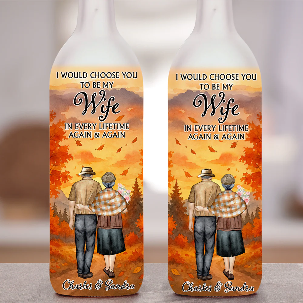 Always Choose You My Wife - Personalized Custom Bottle Lamp - Image 3