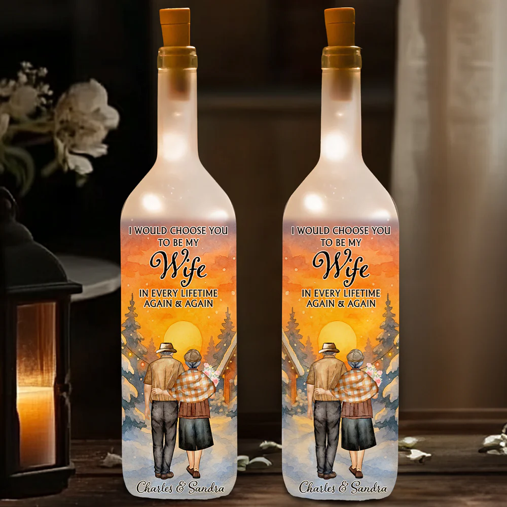 Always Choose You My Wife - Personalized Custom Bottle Lamp - Image 4