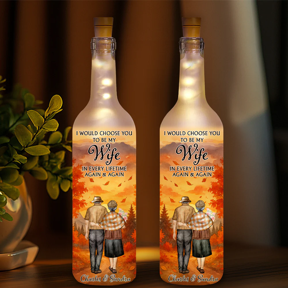 Always Choose You My Wife - Personalized Custom Bottle Lamp - Image 5