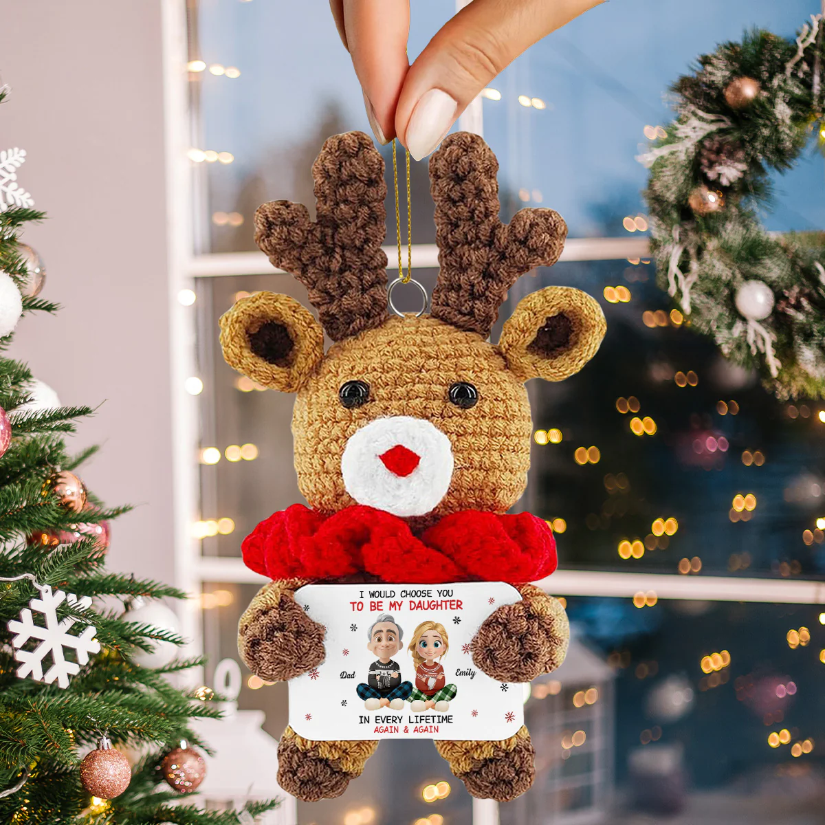 Always Choose You - Personalized Custom Deer Crocheted Ornament - Image 3