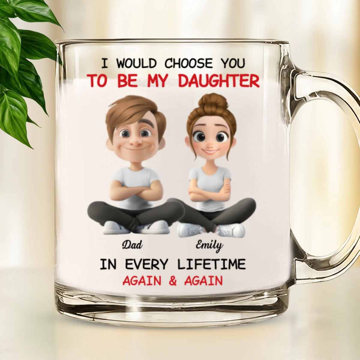 Always Choose You - Personalized Custom Glass Mug - Image 7