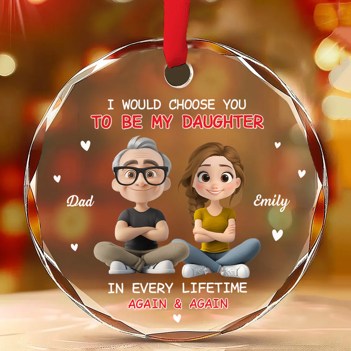 Always Choose You - Personalized Custom Glass Ornament - Image 2