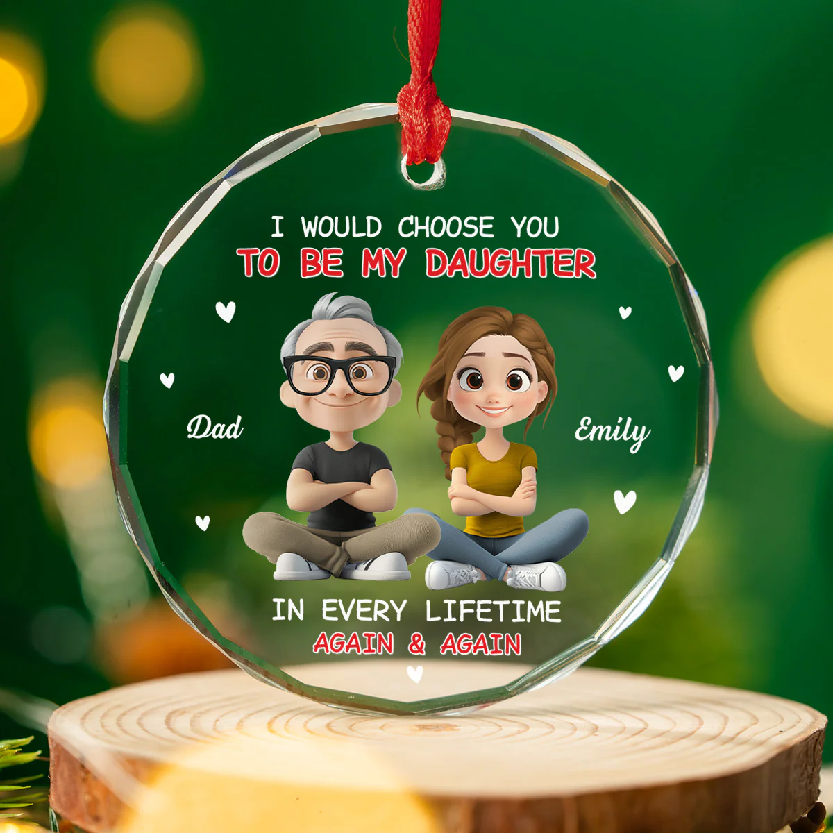 Always Choose You - Personalized Custom Glass Ornament - Image 3