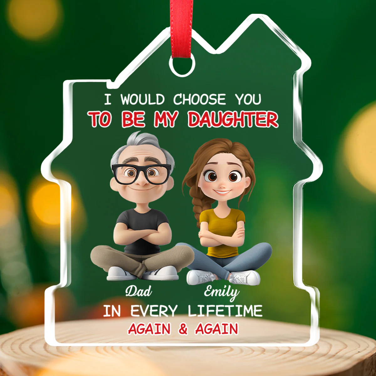 Always Choose You - Personalized Custom House Shaped Glass Ornament - Image 3