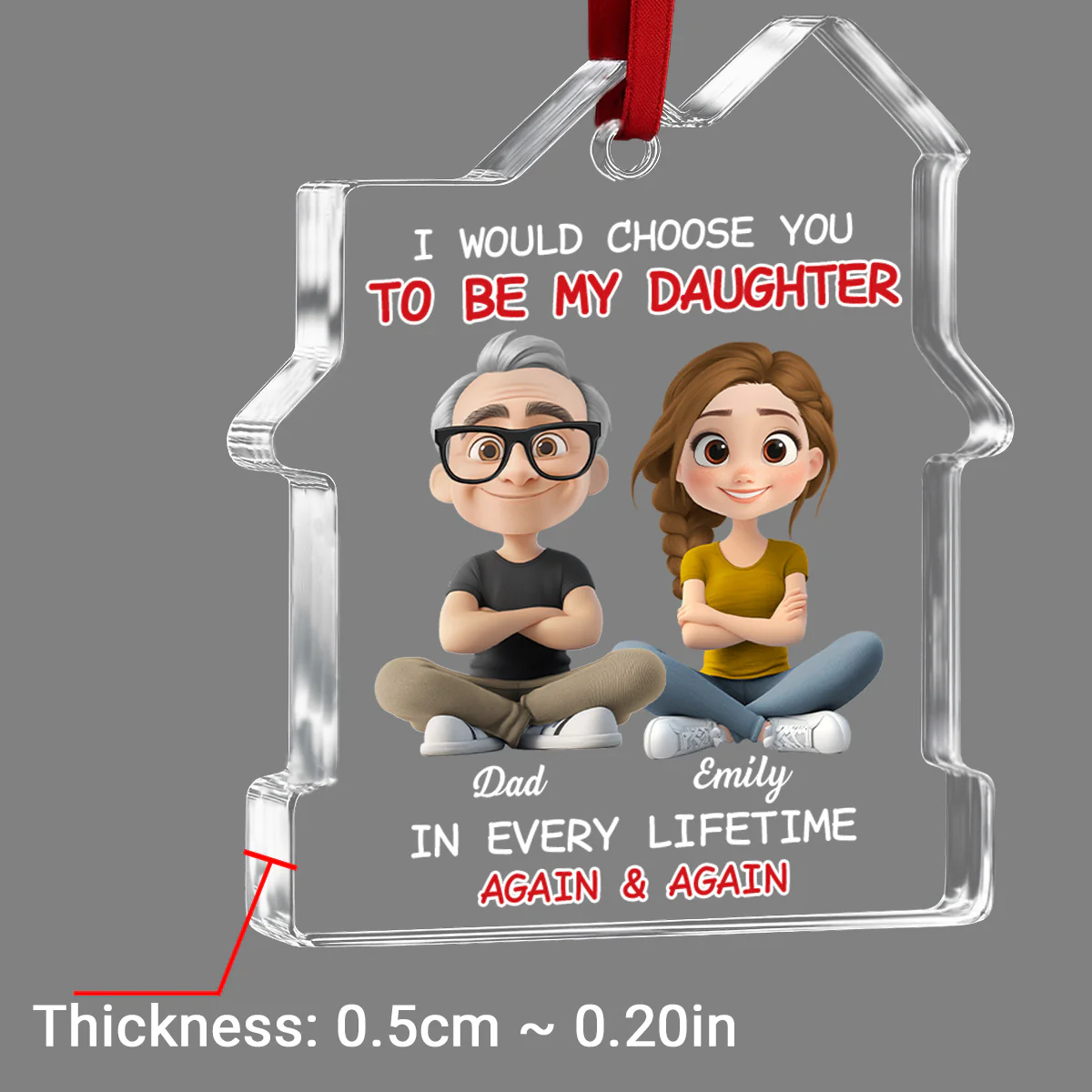 Always Choose You - Personalized Custom House Shaped Glass Ornament - Image 5