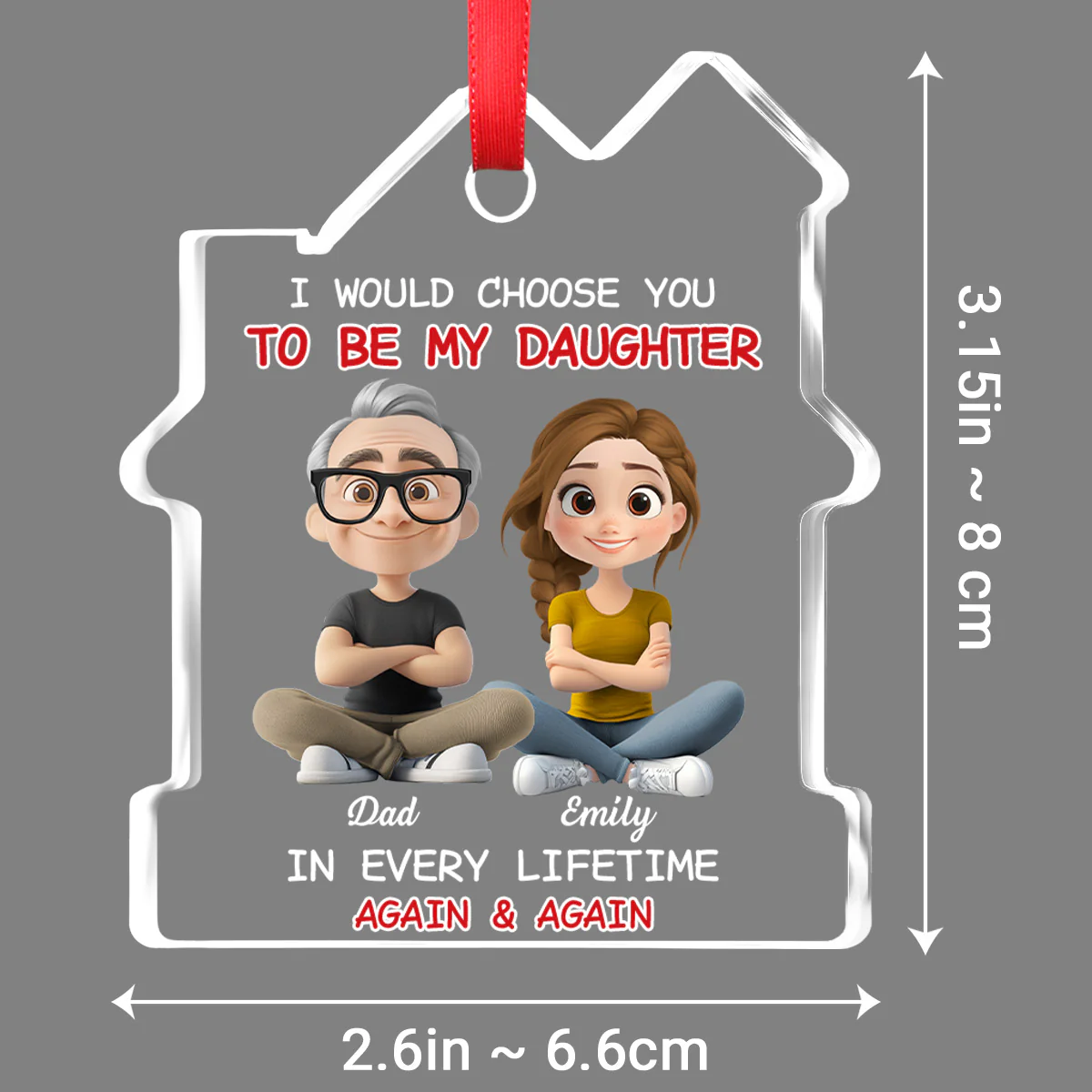 Always Choose You - Personalized Custom House Shaped Glass Ornament - Image 6