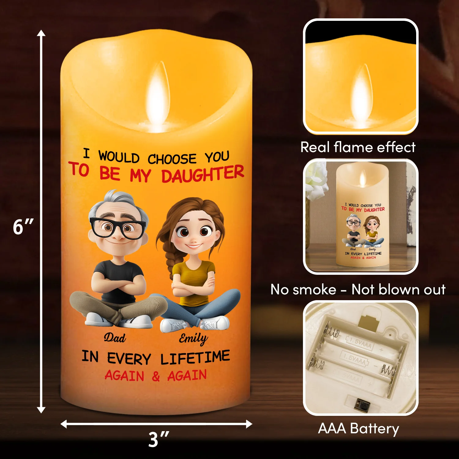 Always Choose You - Personalized Custom LED Candle - Image 6