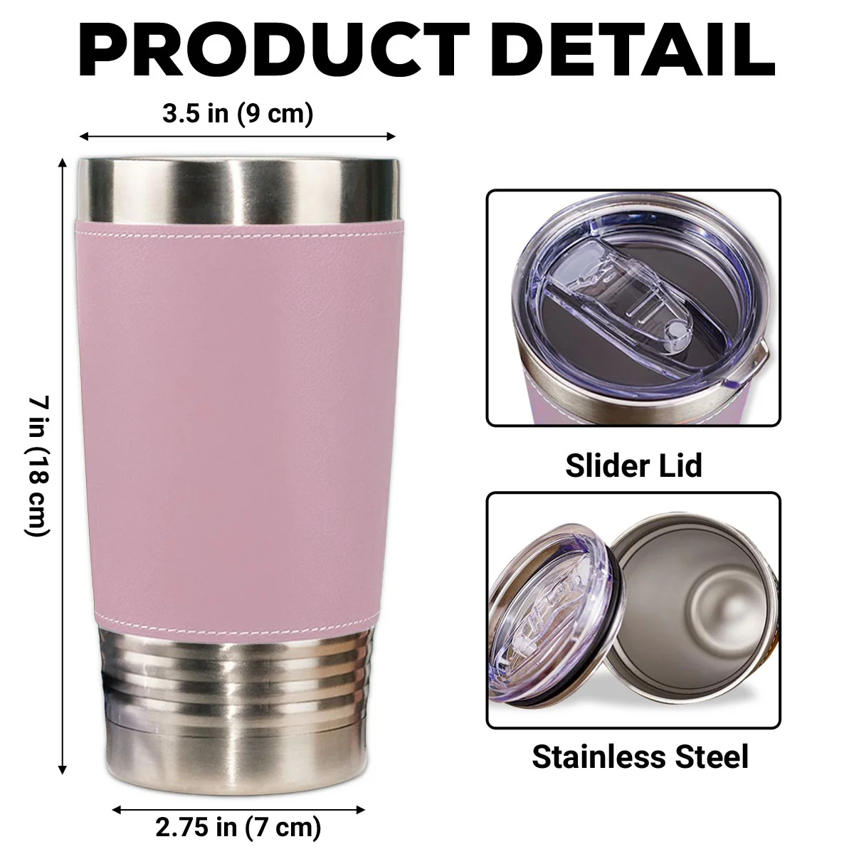 Always Choose You - Personalized Custom Pink Leather Tumbler - Image 6