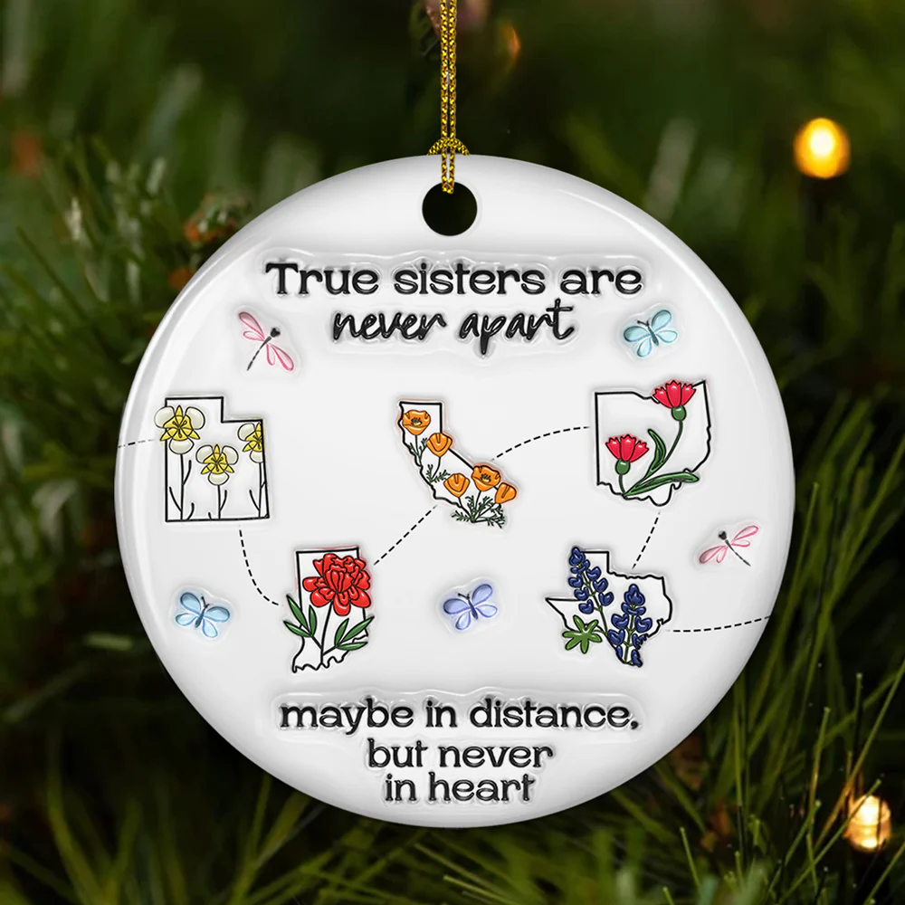 Always Close At Heart - Personalized Custom 3D Inflated Effect Ceramic Ornament - Image 4