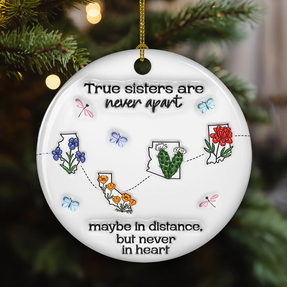 Always Close At Heart - Personalized Custom 3D Inflated Effect Ceramic Ornament - Image 5