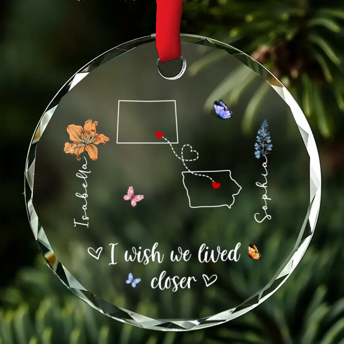 Always Close At Heart - Personalized Custom Glass Ornament - Image 6