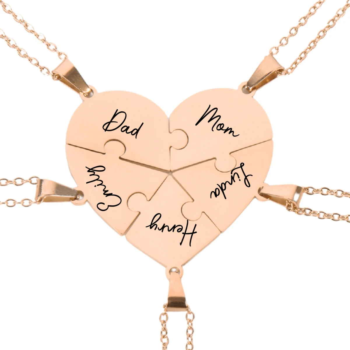 Always Connected By Heart - Personalized Custom Heart Puzzle Necklace - Image 10