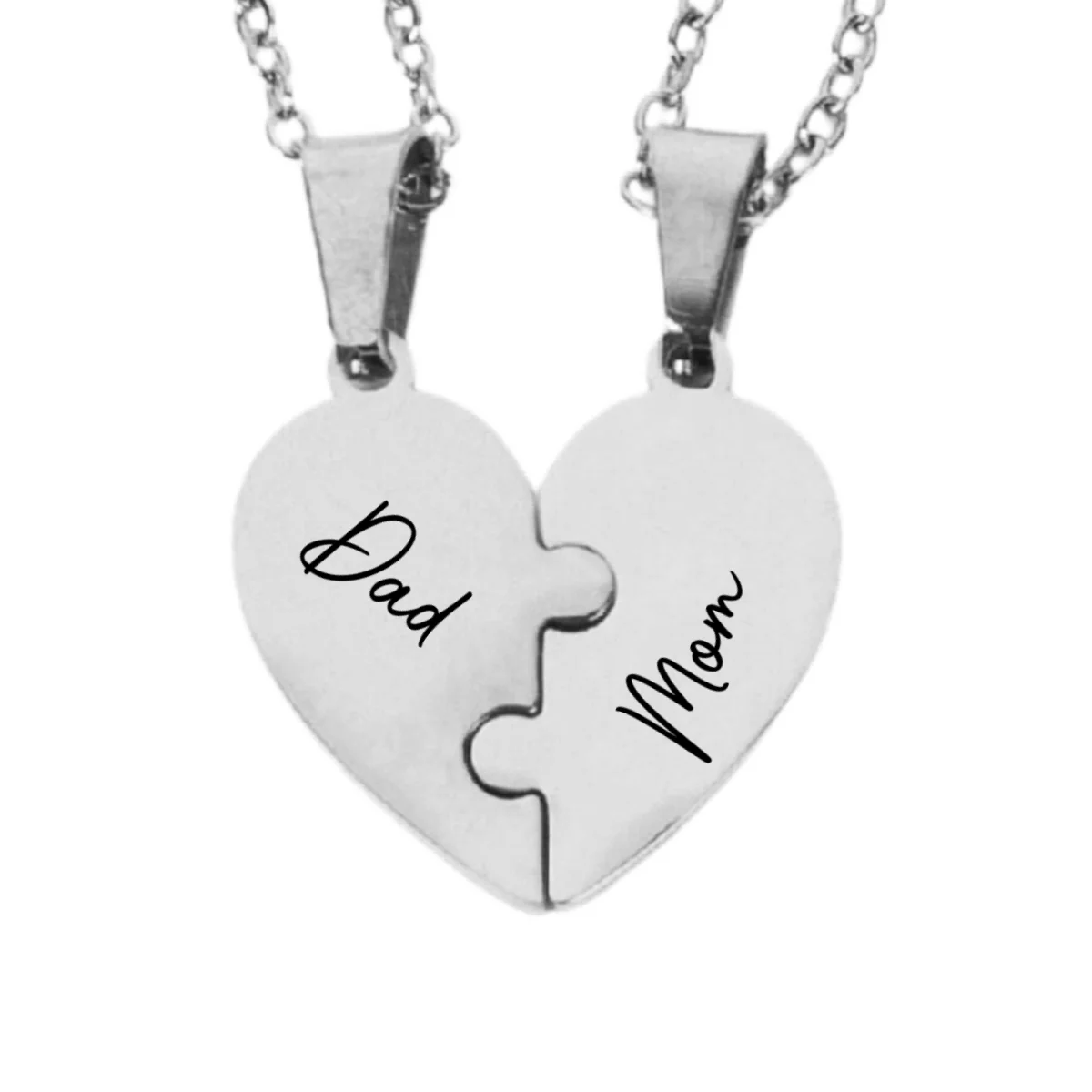 Always Connected By Heart - Personalized Custom Heart Puzzle Necklace - Image 13