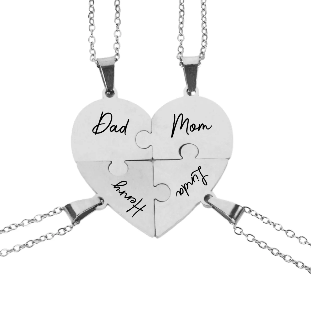 Always Connected By Heart - Personalized Custom Heart Puzzle Necklace - Image 15