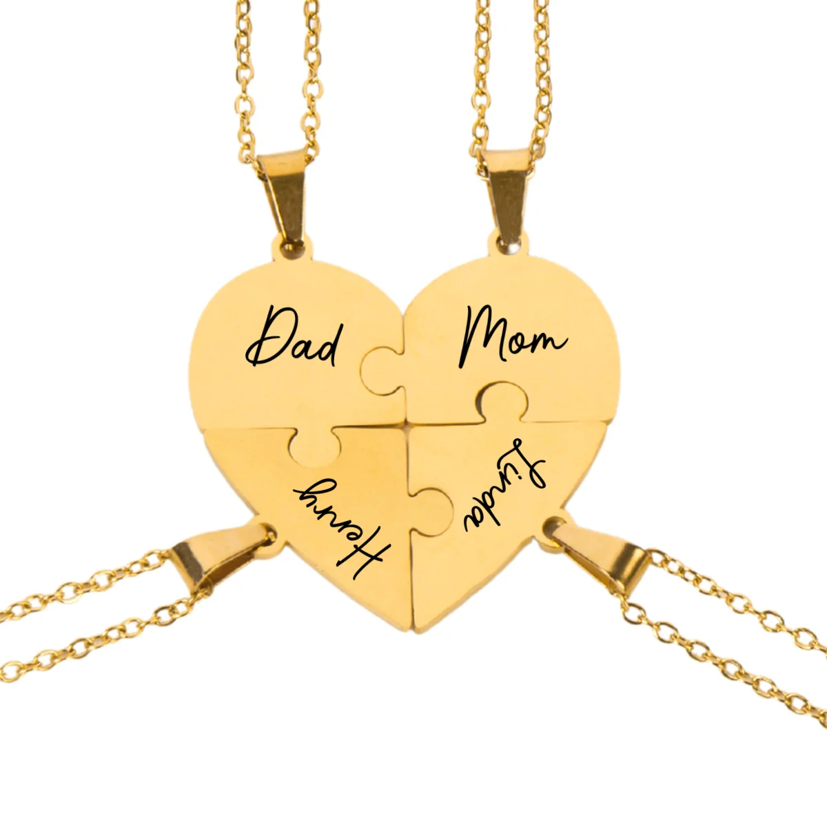 Always Connected By Heart - Personalized Custom Heart Puzzle Necklace - Image 23