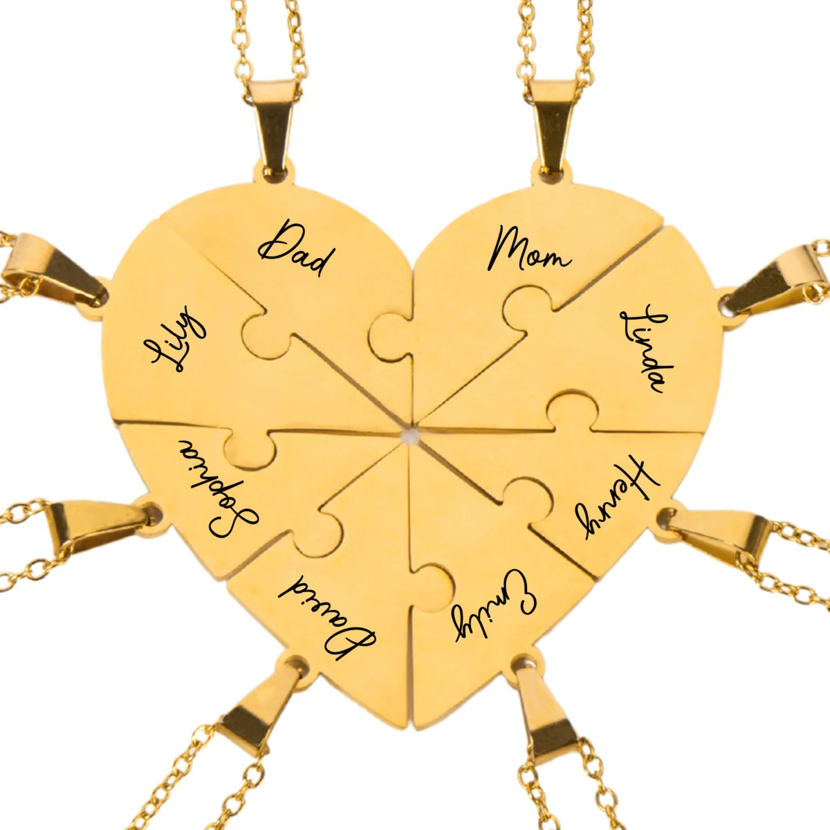 Always Connected By Heart - Personalized Custom Heart Puzzle Necklace - Image 27