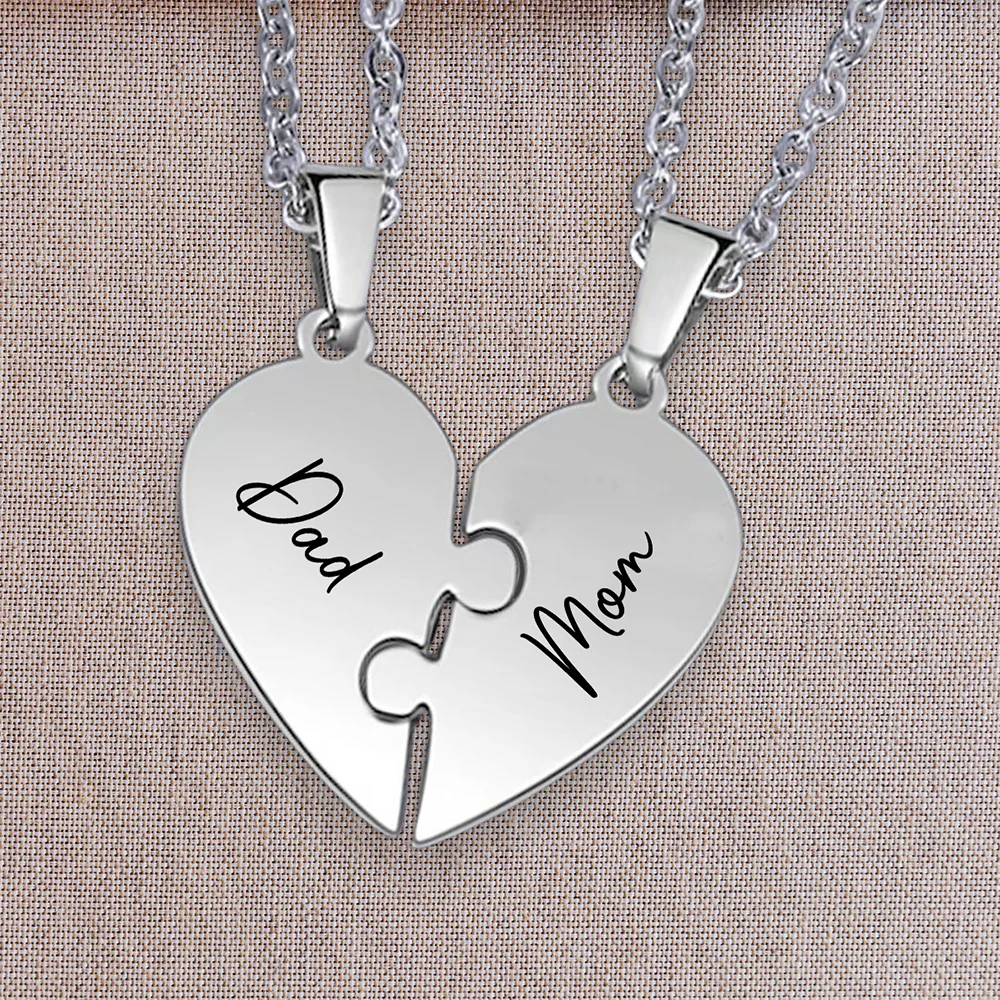 Always Connected By Heart - Personalized Custom Heart Puzzle Necklace - Image 5