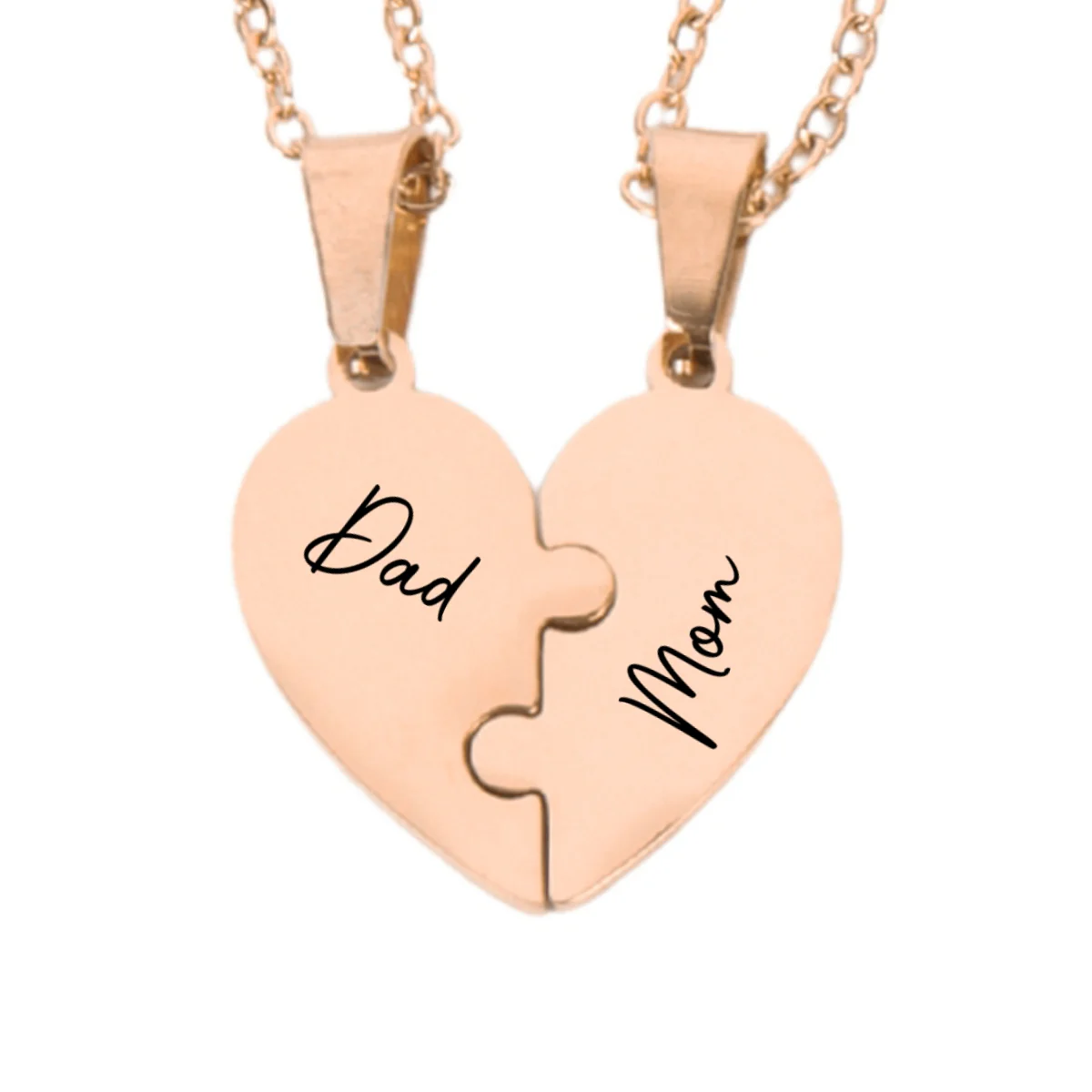 Always Connected By Heart - Personalized Custom Heart Puzzle Necklace - Image 7