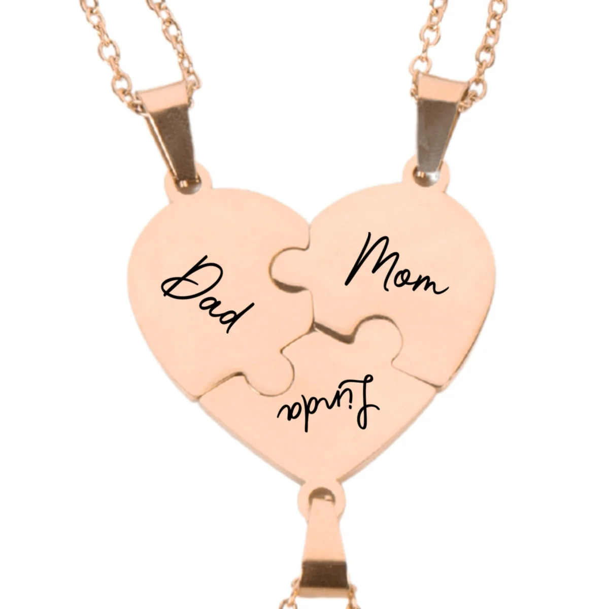 Always Connected By Heart - Personalized Custom Heart Puzzle Necklace - Image 8