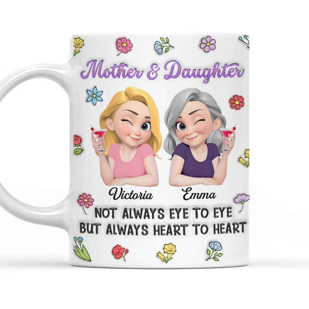 Always Heart To Heart - Personalized Custom 3D Inflated Effect Mug
