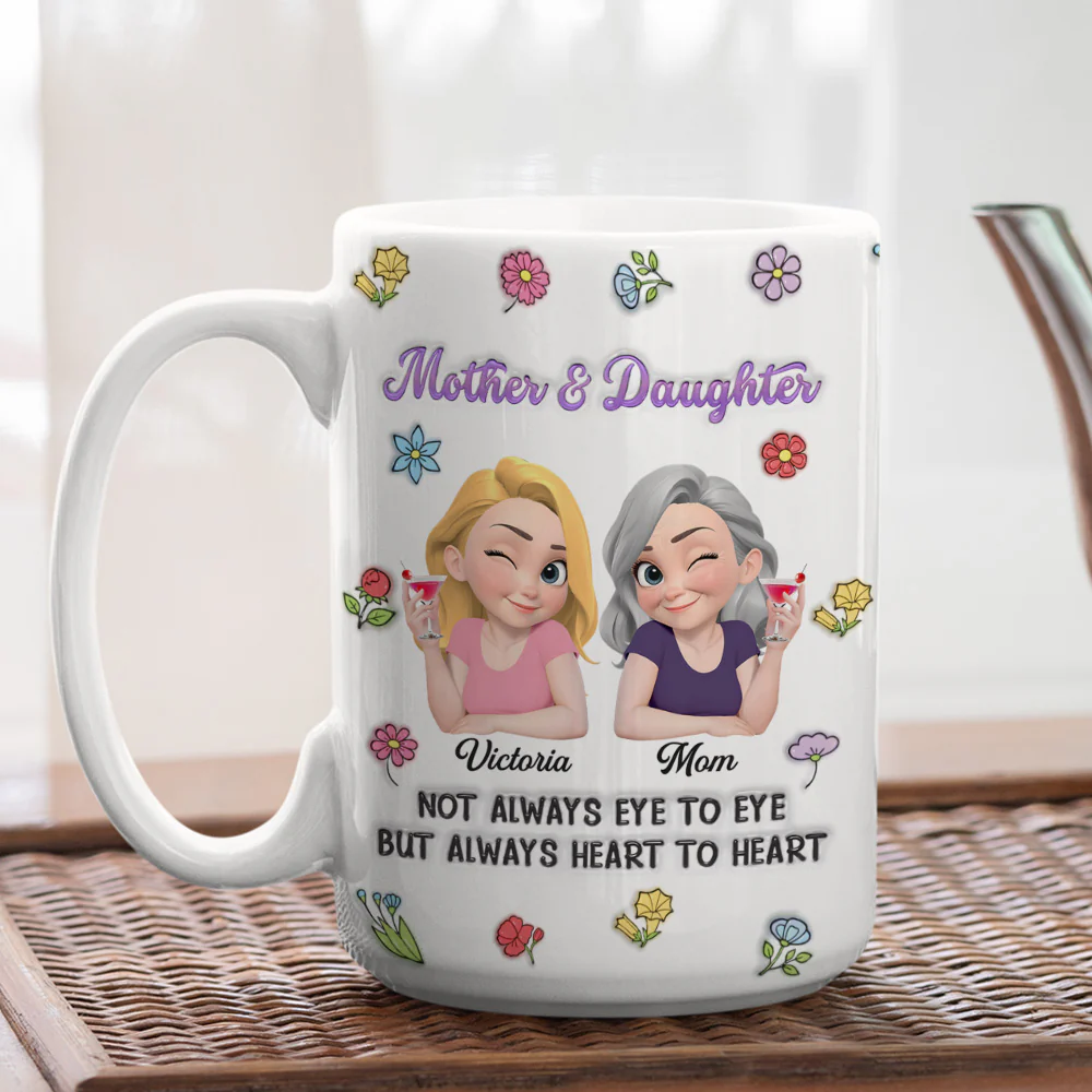 Always Heart To Heart - Personalized Custom 3D Inflated Effect Mug - Image 4