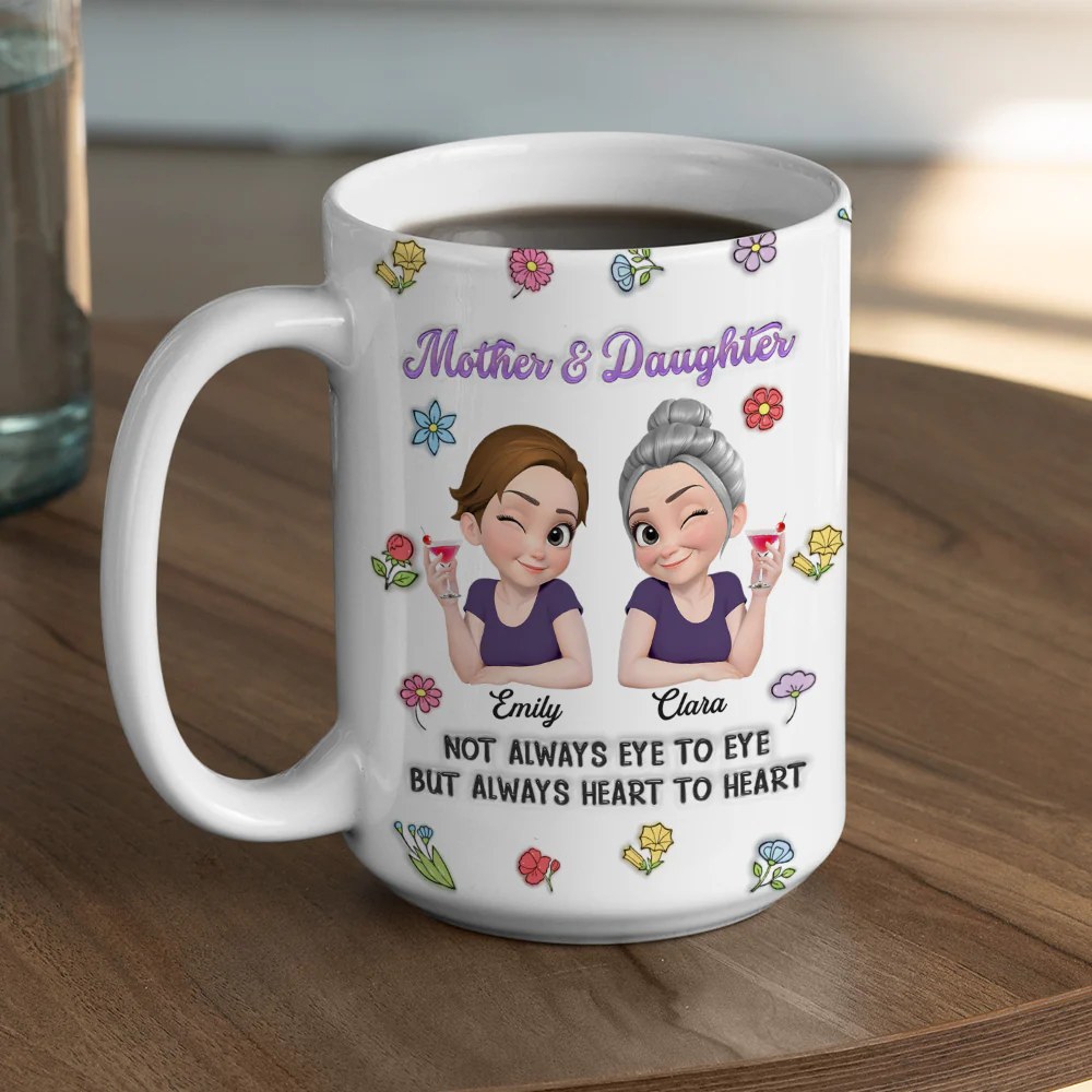 Always Heart To Heart - Personalized Custom 3D Inflated Effect Mug - Image 5