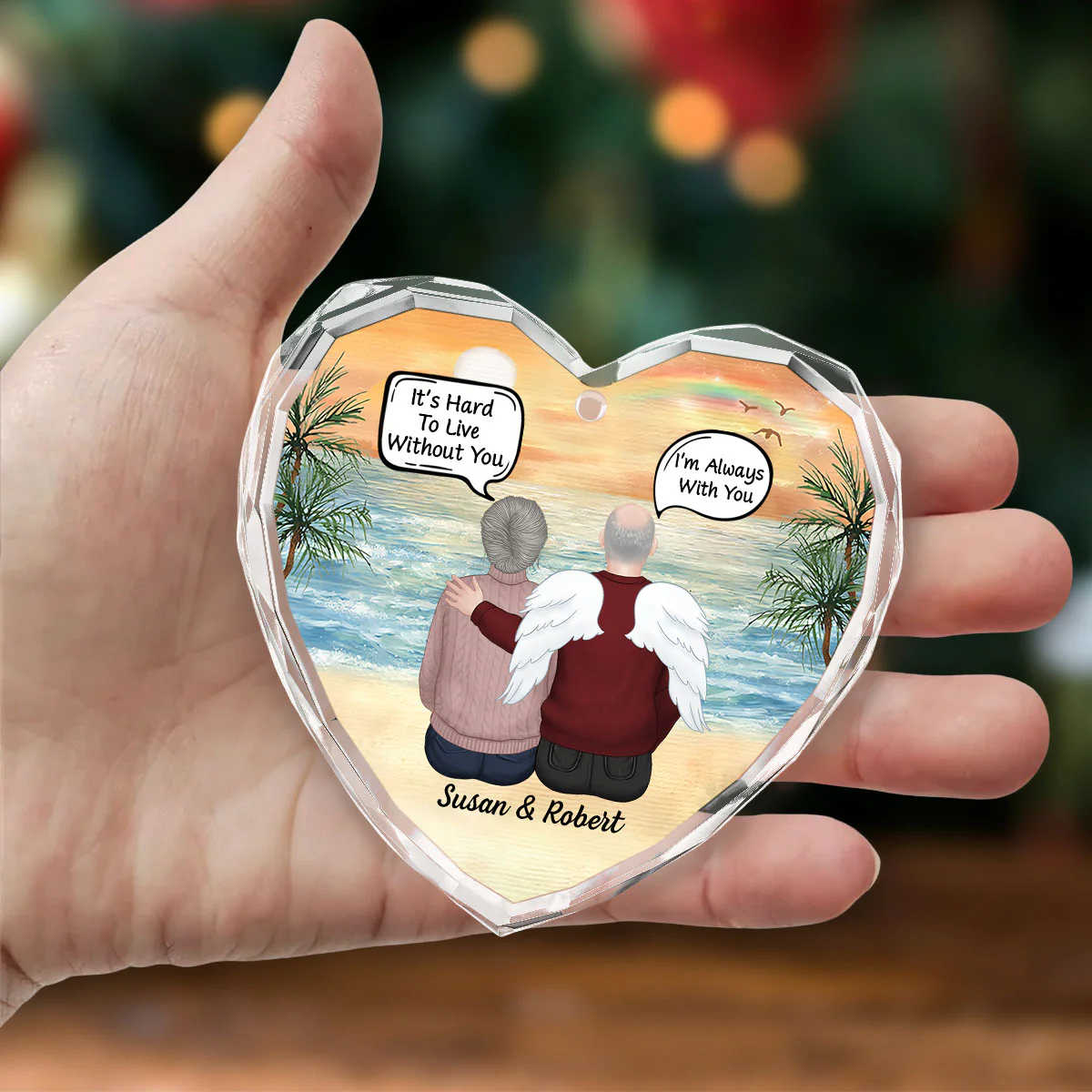 Always In My Heart - Personalized Custom Glass Ornament - Image 4