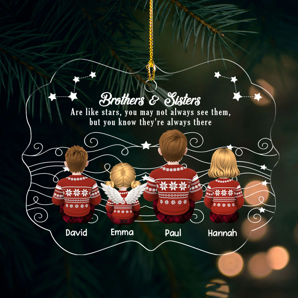 Always Linked Beyond The Sky - Personalized Custom Acrylic Ornament - Image 2