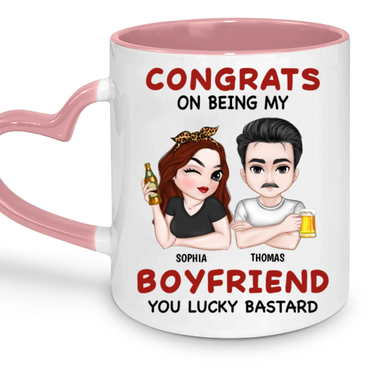 Always Love You - Personalized Custom Heart Handle Mug - Image 6