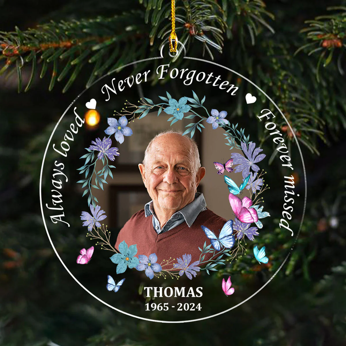 Always Loved And Never Forgotten - Personalized Custom Acrylic Ornament - Image 4