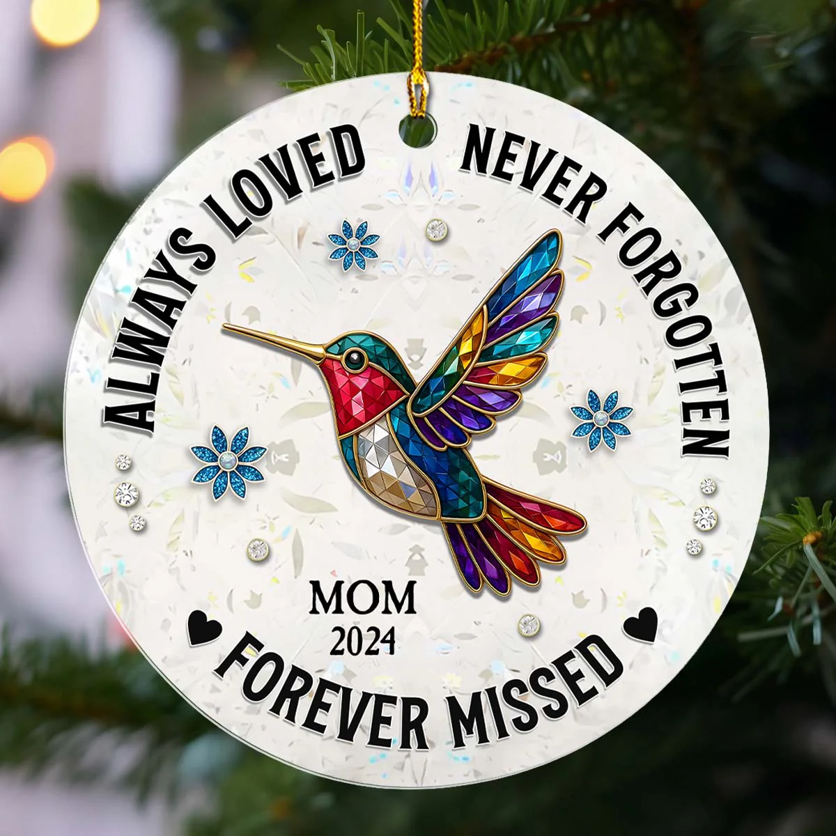 Always Loved, Never Forgotten & Forever Missed - Personalized Custom Acrylic Ornament - Image 5