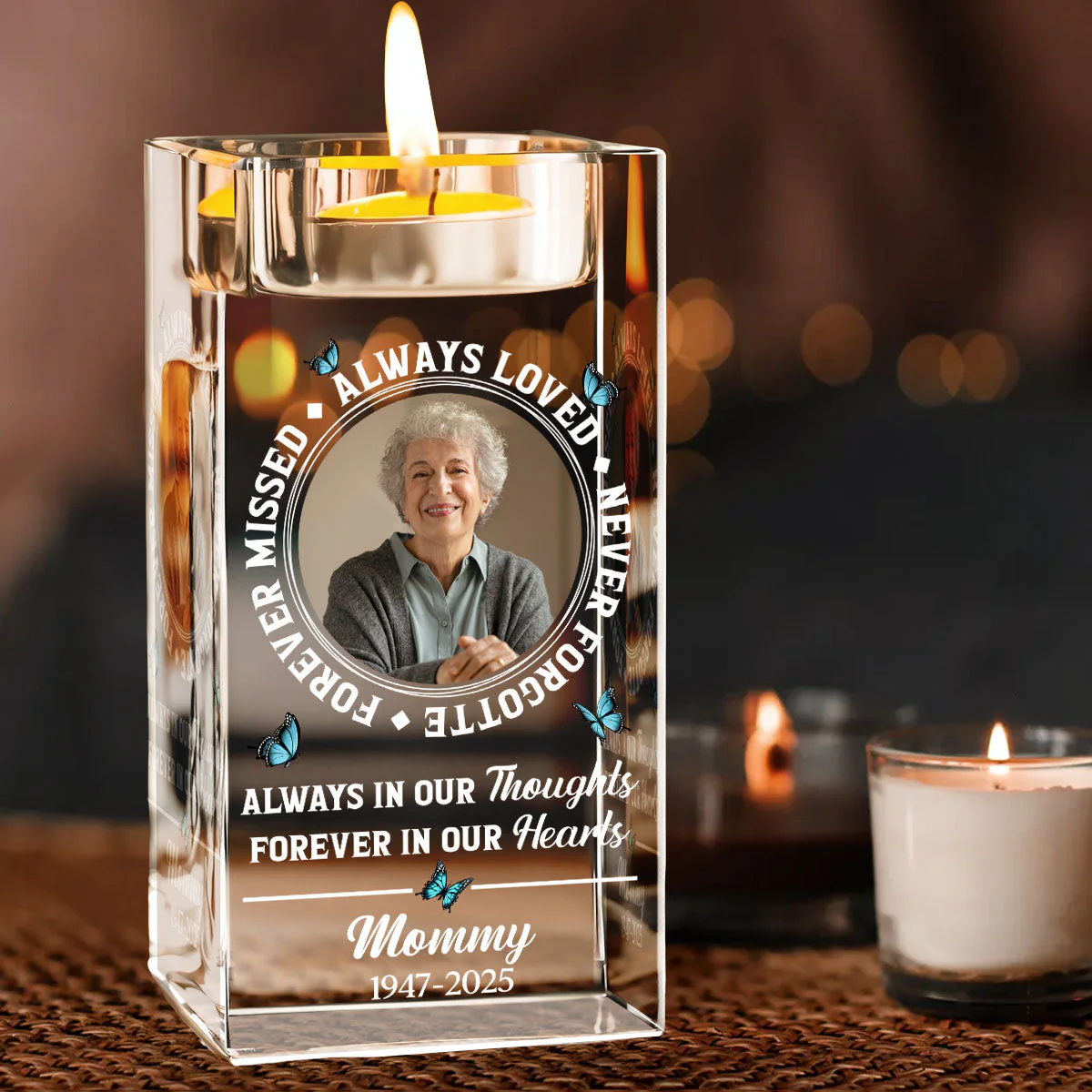 Always Loved - Personalized Custom Crystal Candle Holder - Image 2