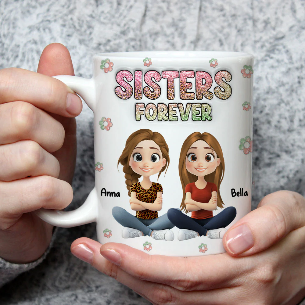 Always My Bestfriend Cartoonize - Personalized Custom 3D Inflated Effect Mug - Image 2