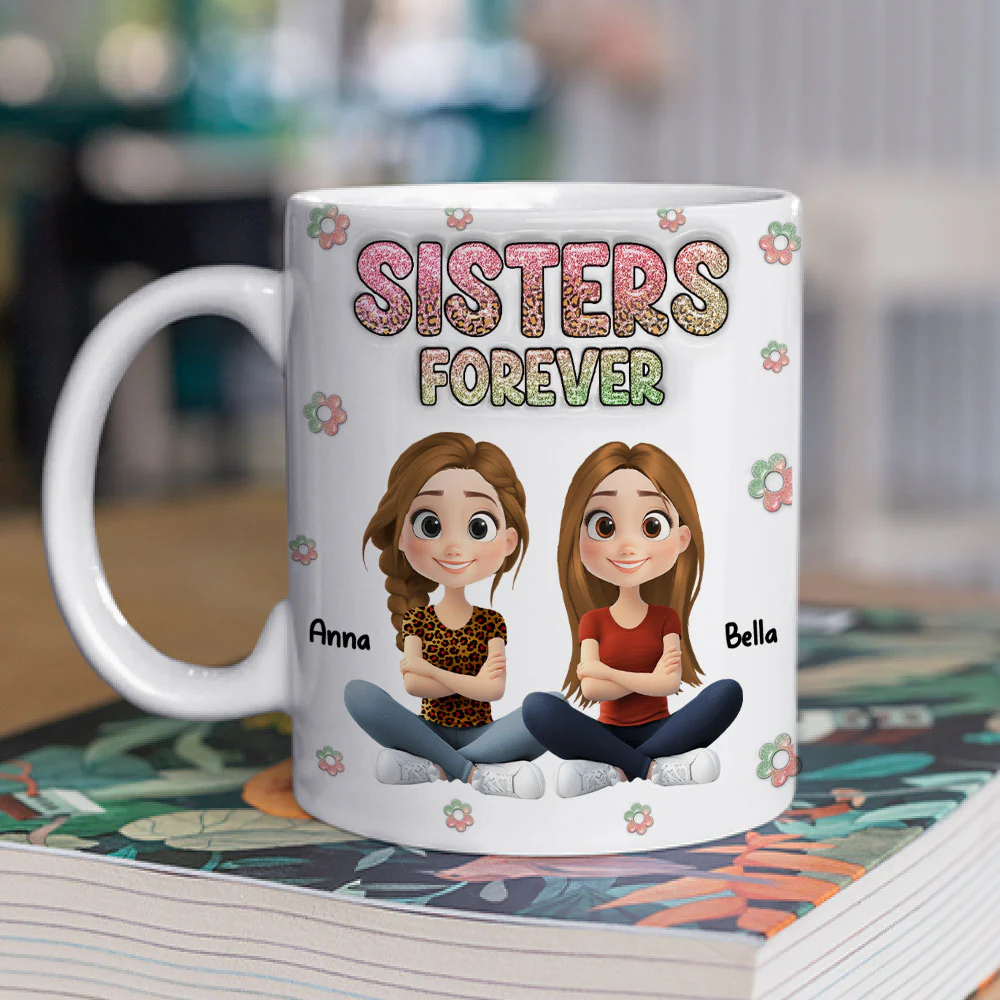 Always My Bestfriend Cartoonize - Personalized Custom 3D Inflated Effect Mug - Image 3